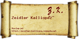 Zeidler Kalliopé névjegykártya